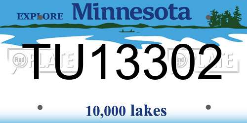 TU13302 Minnesota License Plate