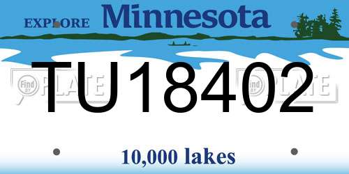 TU18402 Minnesota License Plate