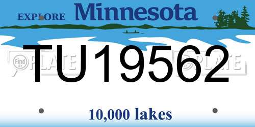 TU19562 Minnesota License Plate