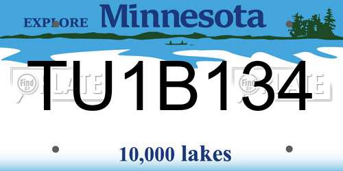 TU1B134 Minnesota License Plate