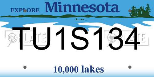 TU1S134 Minnesota License Plate
