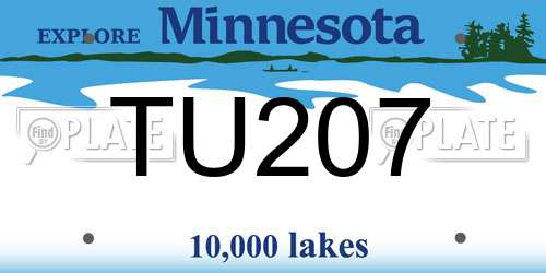 TU207 Minnesota License Plate