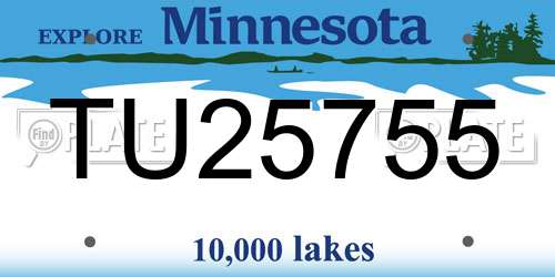 TU25755 Minnesota License Plate