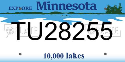 TU28255 Minnesota License Plate