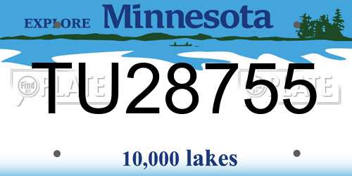 TU28755 Minnesota License Plate