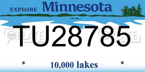 TU28785 Minnesota License Plate