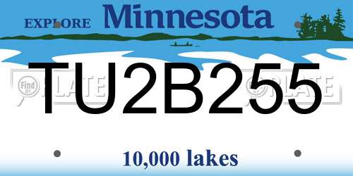 TU2B255 Minnesota License Plate