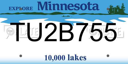 TU2B755 Minnesota License Plate