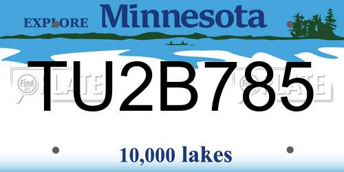 TU2B785 Minnesota License Plate
