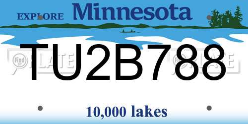 TU2B788 Minnesota License Plate