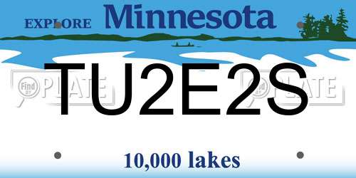 TU2E2S Minnesota License Plate