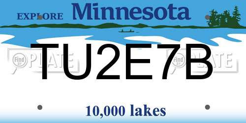 TU2E7B Minnesota License Plate