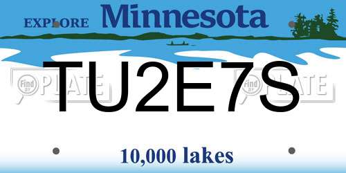 TU2E7S Minnesota License Plate