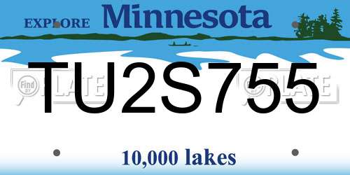 TU2S755 Minnesota License Plate