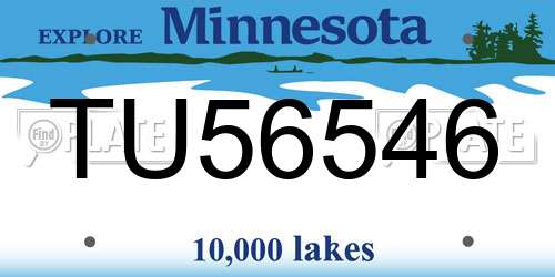 TU56546 Minnesota License Plate