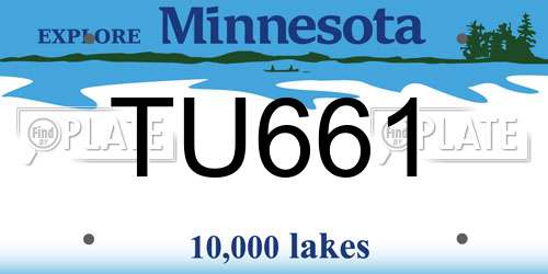 TU661 Minnesota License Plate
