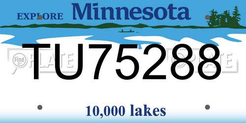 TU75288 Minnesota License Plate