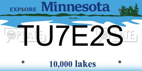 TU7E2S Minnesota License Plate