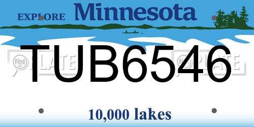 TUB6546 Minnesota License Plate