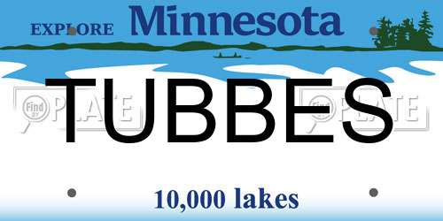 TUBBES Minnesota License Plate