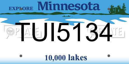 TUI5134 Minnesota License Plate
