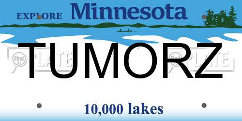 TUMORZ Minnesota License Plate