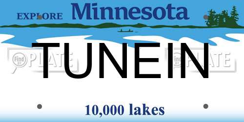 TUNEIN Minnesota License Plate