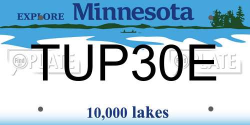 TUP30E Minnesota License Plate
