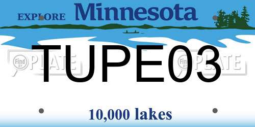 TUPE03 Minnesota License Plate