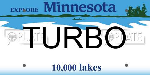 TURBO Minnesota License Plate