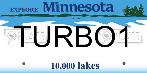 TURBO1 Minnesota License Plate