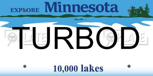 TURBOD Minnesota License Plate