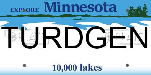 TURDGEN Minnesota License Plate