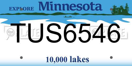 TUS6546 Minnesota License Plate
