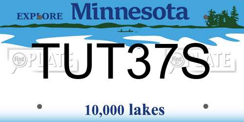 TUT37S Minnesota License Plate