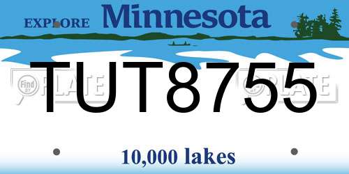 TUT8755 Minnesota License Plate