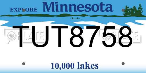 TUT8758 Minnesota License Plate