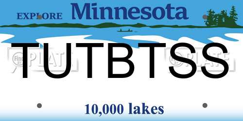 TUTBTSS Minnesota License Plate