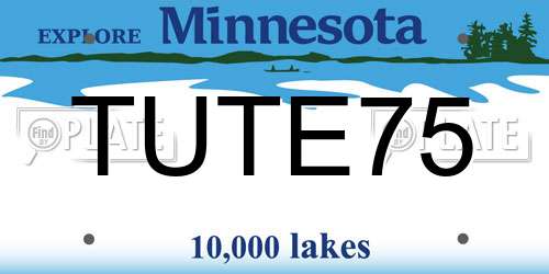 TUTE75 Minnesota License Plate
