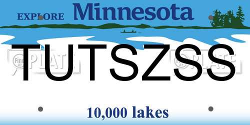 TUTSZSS Minnesota License Plate