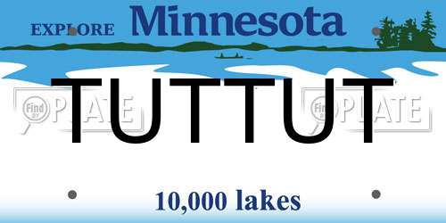 TUTTUT Minnesota License Plate
