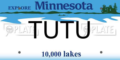 TUTU Minnesota License Plate