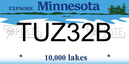TUZ32B Minnesota License Plate