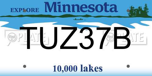 TUZ37B Minnesota License Plate