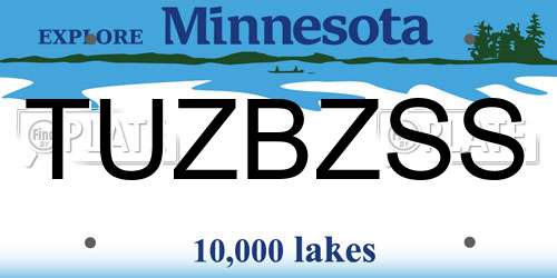 TUZBZSS Minnesota License Plate