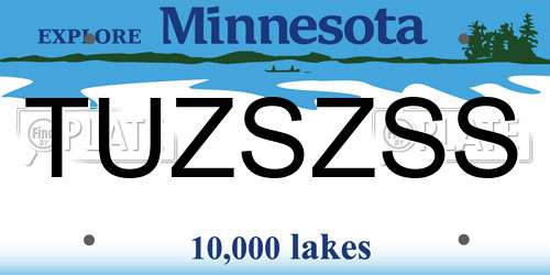 TUZSZSS Minnesota License Plate