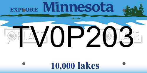 TV0P203 Minnesota License Plate