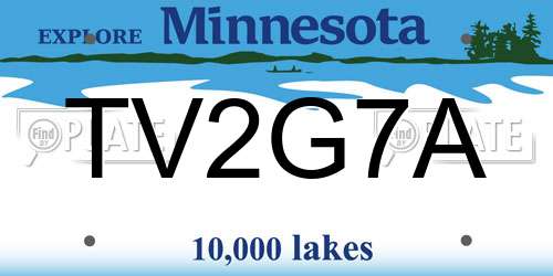 TV2G7A Minnesota License Plate