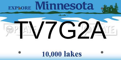 TV7G2A Minnesota License Plate