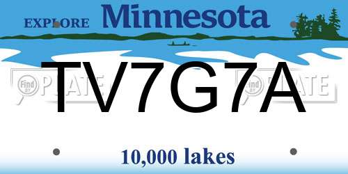 TV7G7A Minnesota License Plate
